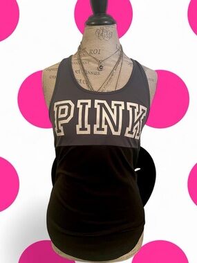 2015 VS PINK • Color block Racerback Tank top • SIZE - S • Mcbling PINK Logo